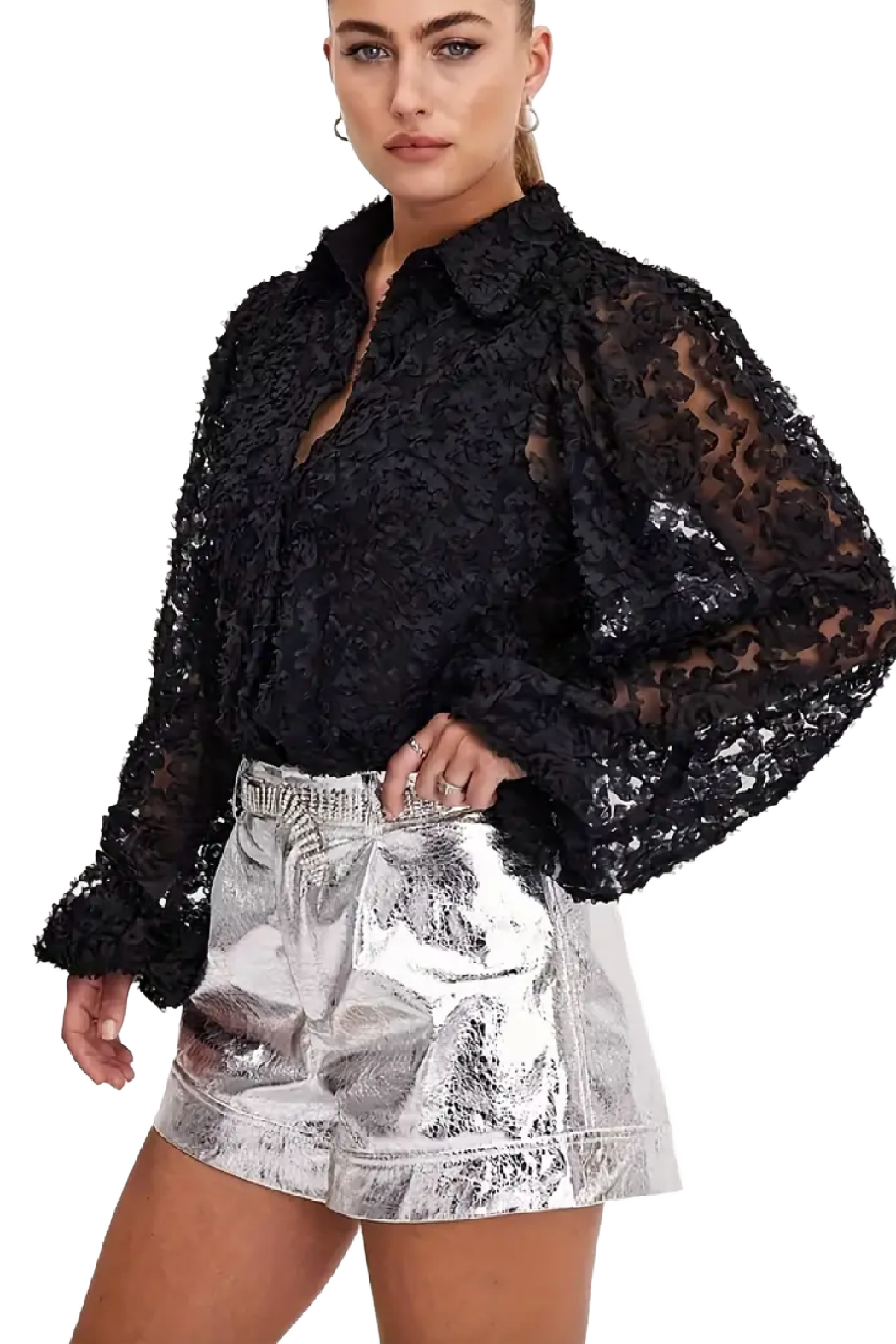 Crinkle Vegan Leather Short
