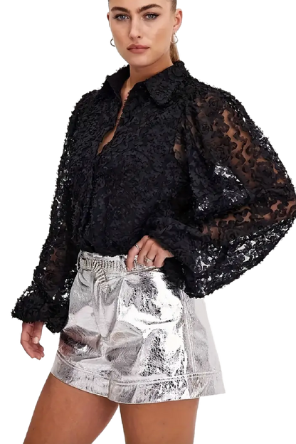 Crinkle Vegan Leather Short