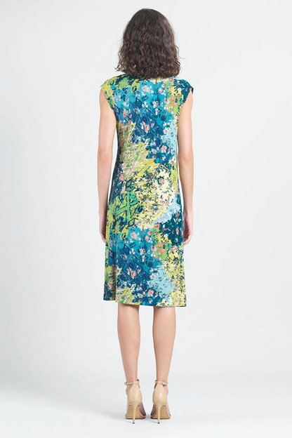 Floral Patch Print Sleeveless Midi Dress