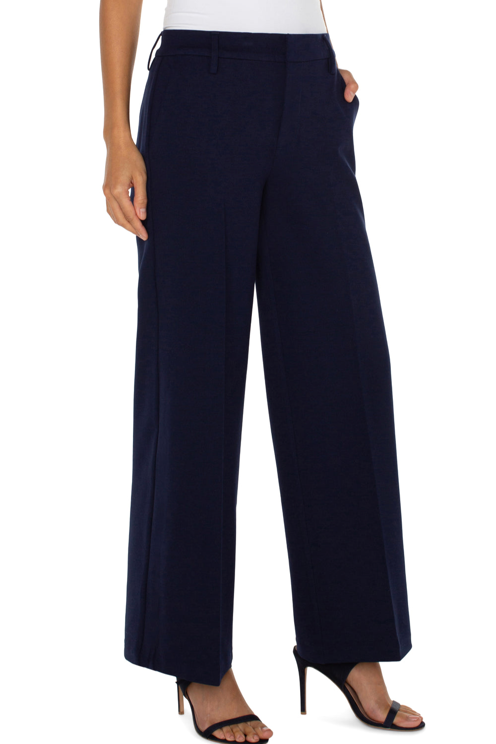 Kelsey Wide Leg Trouser - Cadet Blue