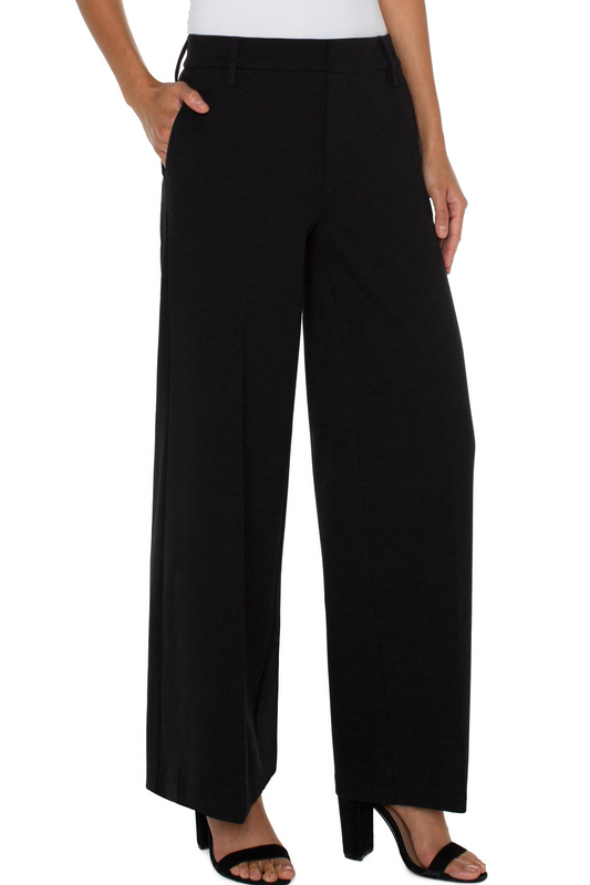 Petite Kelsey Wide Leg Trouser - Black