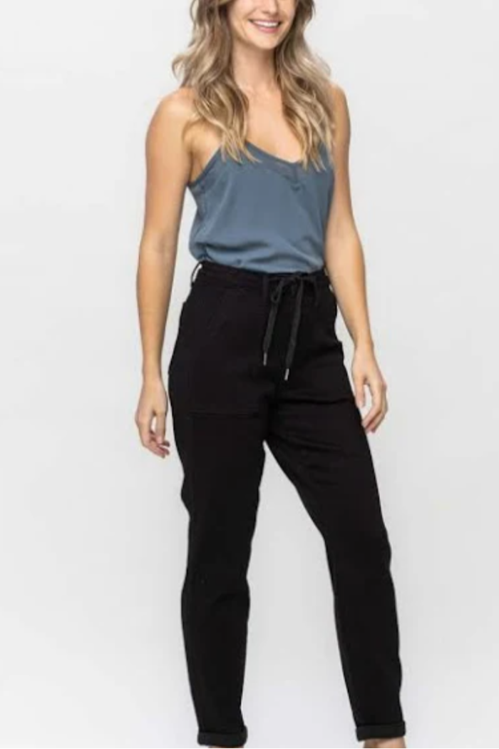 HIGH WAIST PULL ON CUFFED JOGGERS