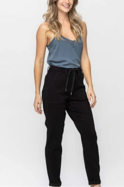 HIGH WAIST PULL ON CUFFED JOGGERS