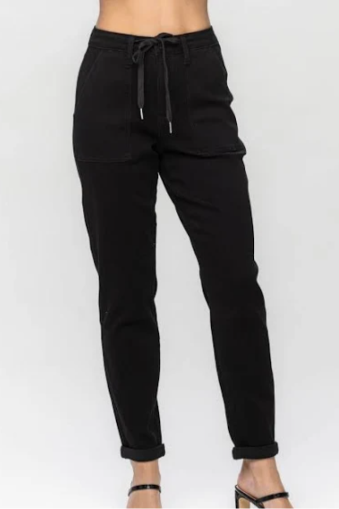 HIGH WAIST PULL ON CUFFED JOGGERS