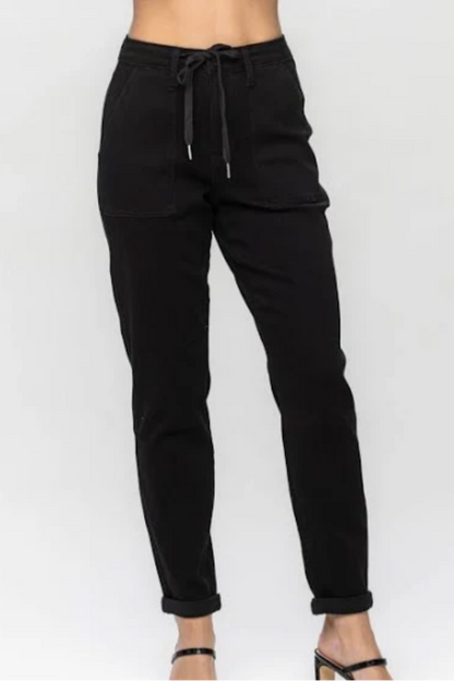HIGH WAIST PULL ON CUFFED JOGGERS