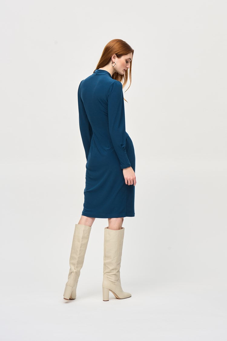 Silky Knit Draped Wrap dress