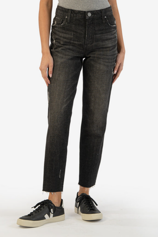 Rachael High Rise Fab Ab Mom Jean - Distinguish Wash