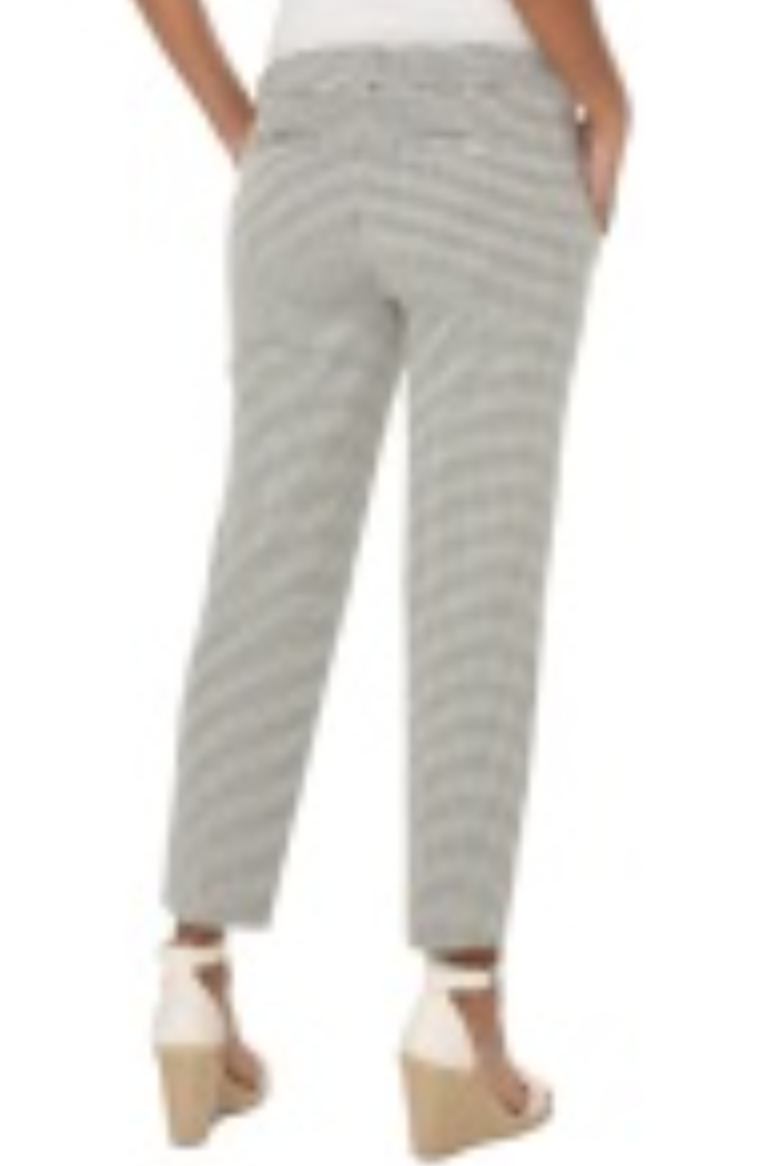Kelsey Trouser Wide Leg Crop- Sage/ White Gingham