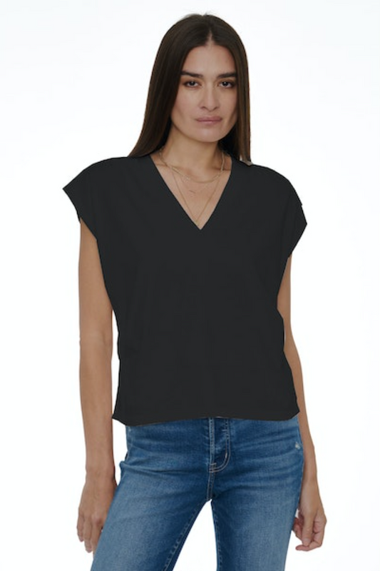 Carson V-Neck Muscle Tee- Black