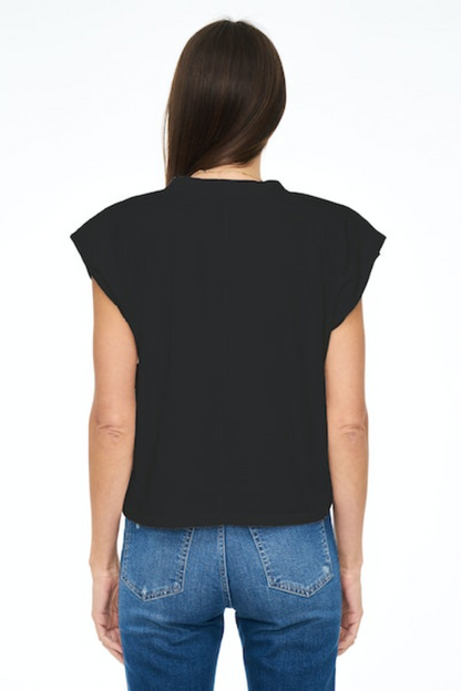 Carson V-Neck Muscle Tee- Black