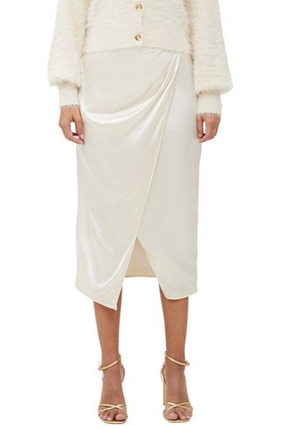 Inu Satin Midi Wrap Skirt