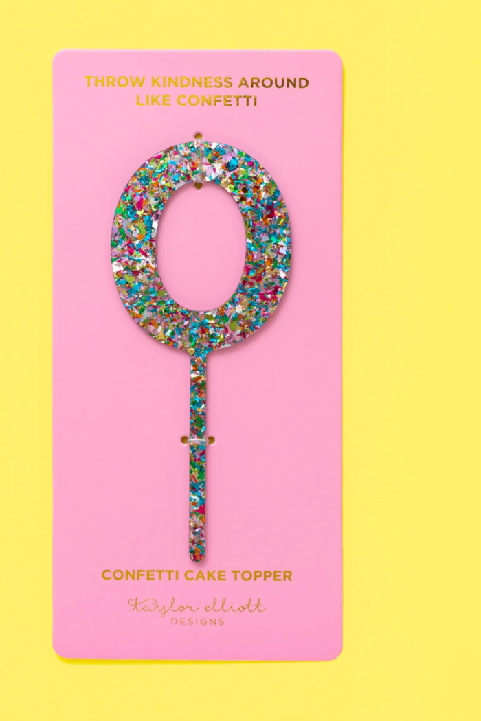 Colorful Confetti Cake Topper Numbers