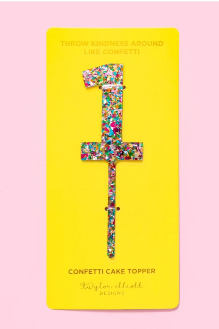 Colorful Confetti Cake Topper Numbers
