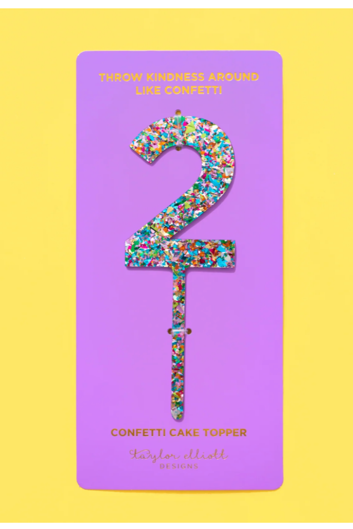 Colorful Confetti Cake Topper Numbers