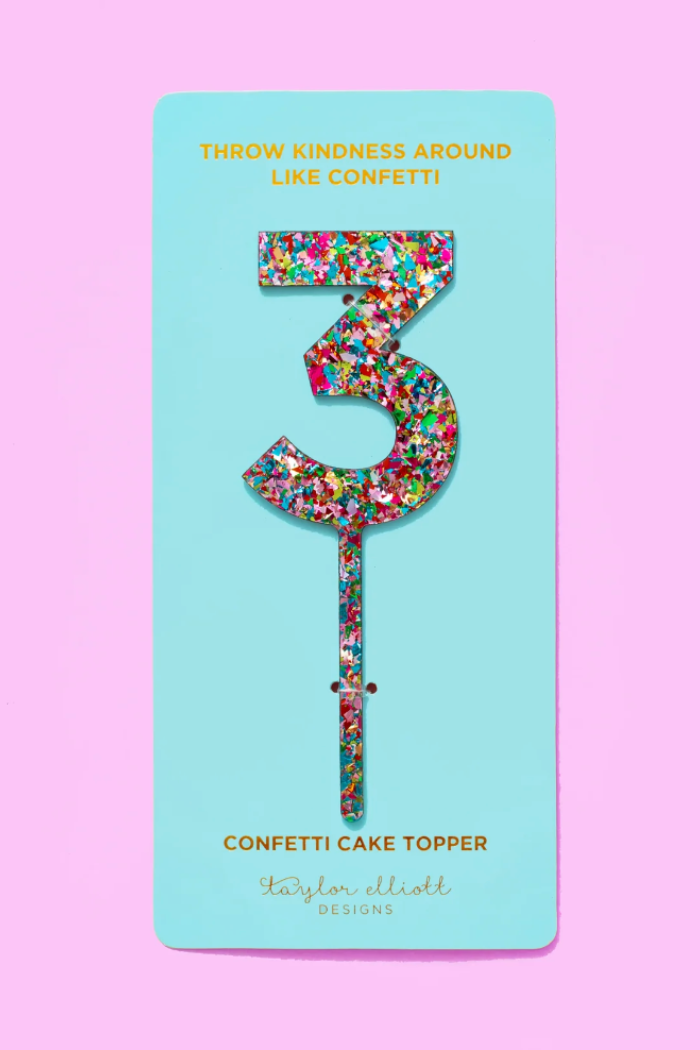 Colorful Confetti Cake Topper Numbers