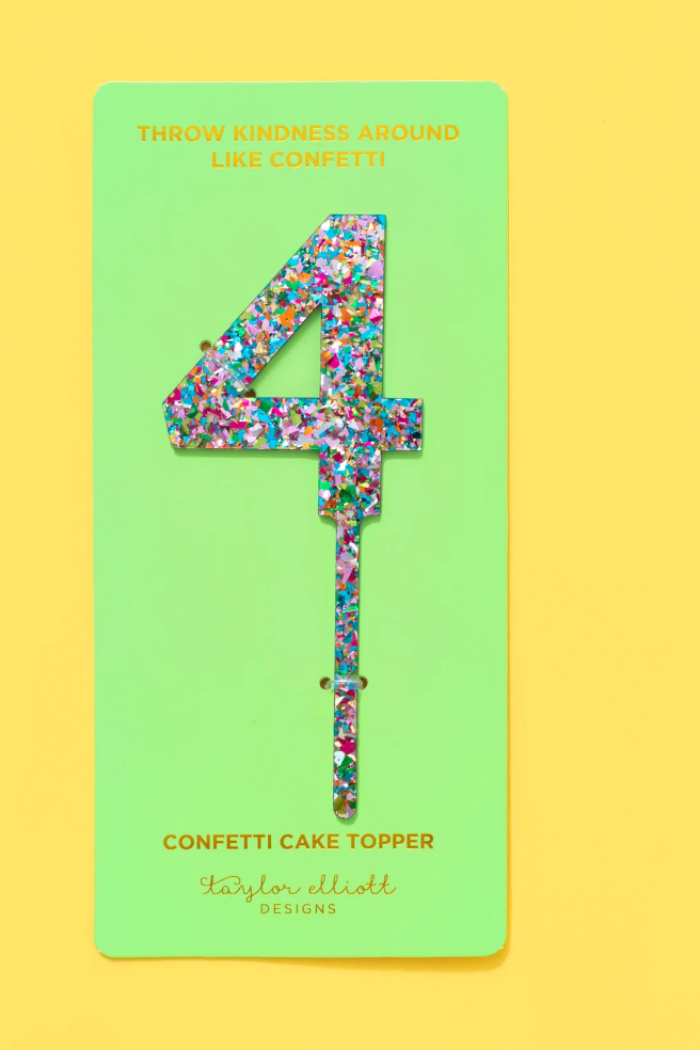 Colorful Confetti Cake Topper Numbers