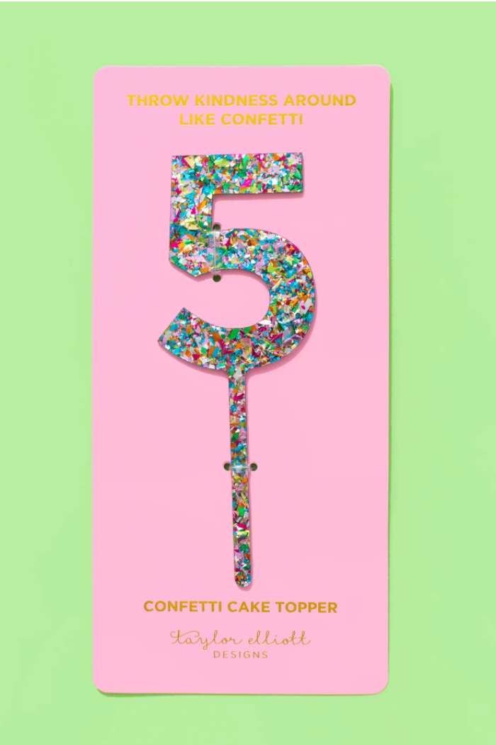 Colorful Confetti Cake Topper Numbers