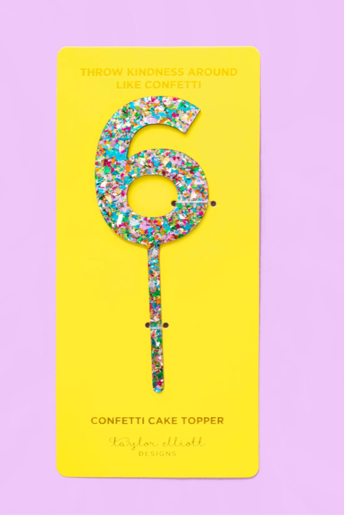 Colorful Confetti Cake Topper Numbers