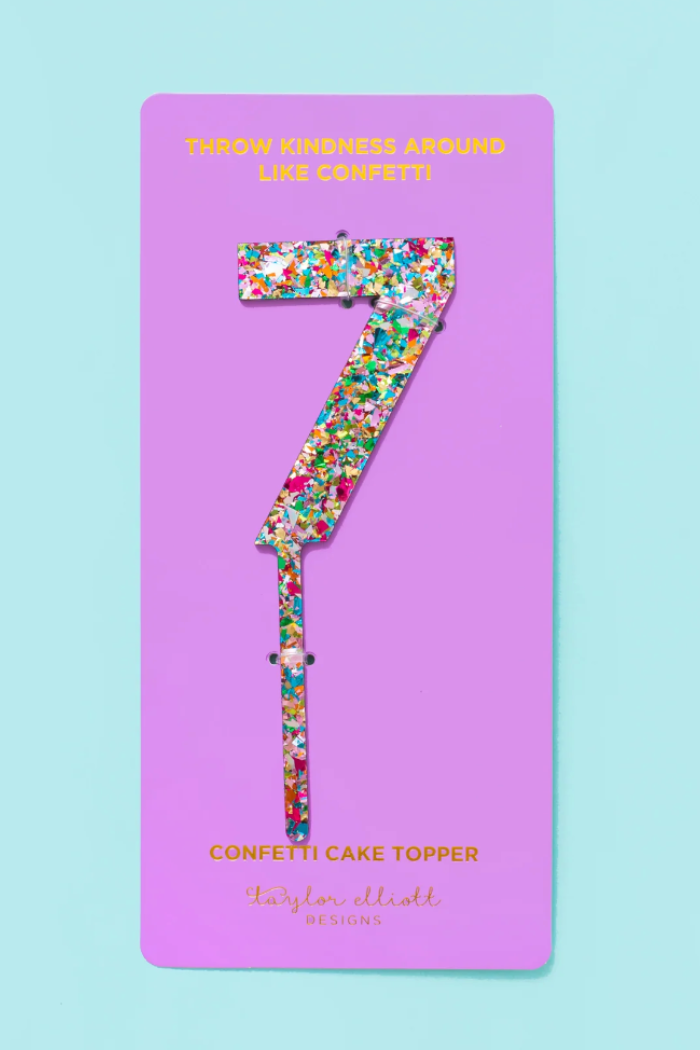 Colorful Confetti Cake Topper Numbers