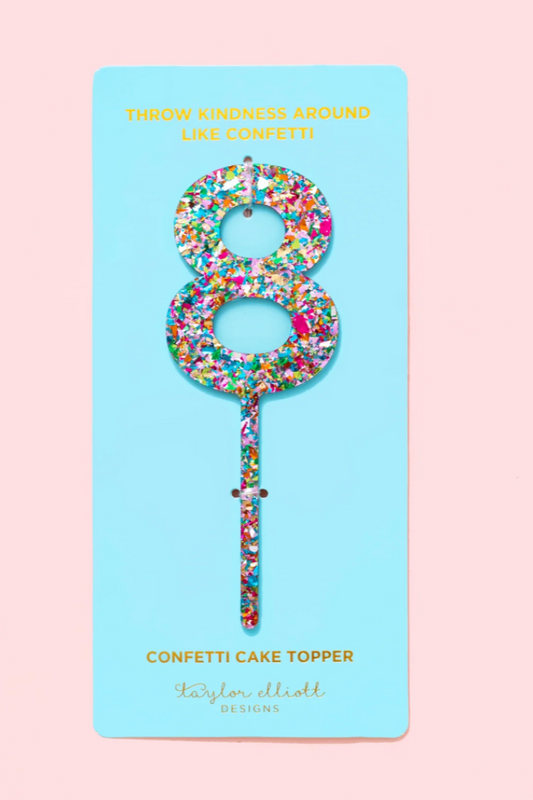 Colorful Confetti Cake Topper Numbers