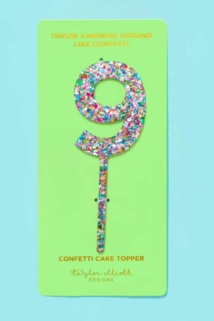 Colorful Confetti Cake Topper Numbers