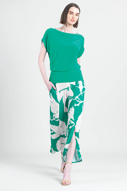 Floral Print Front Slit Ankle Petal Pant