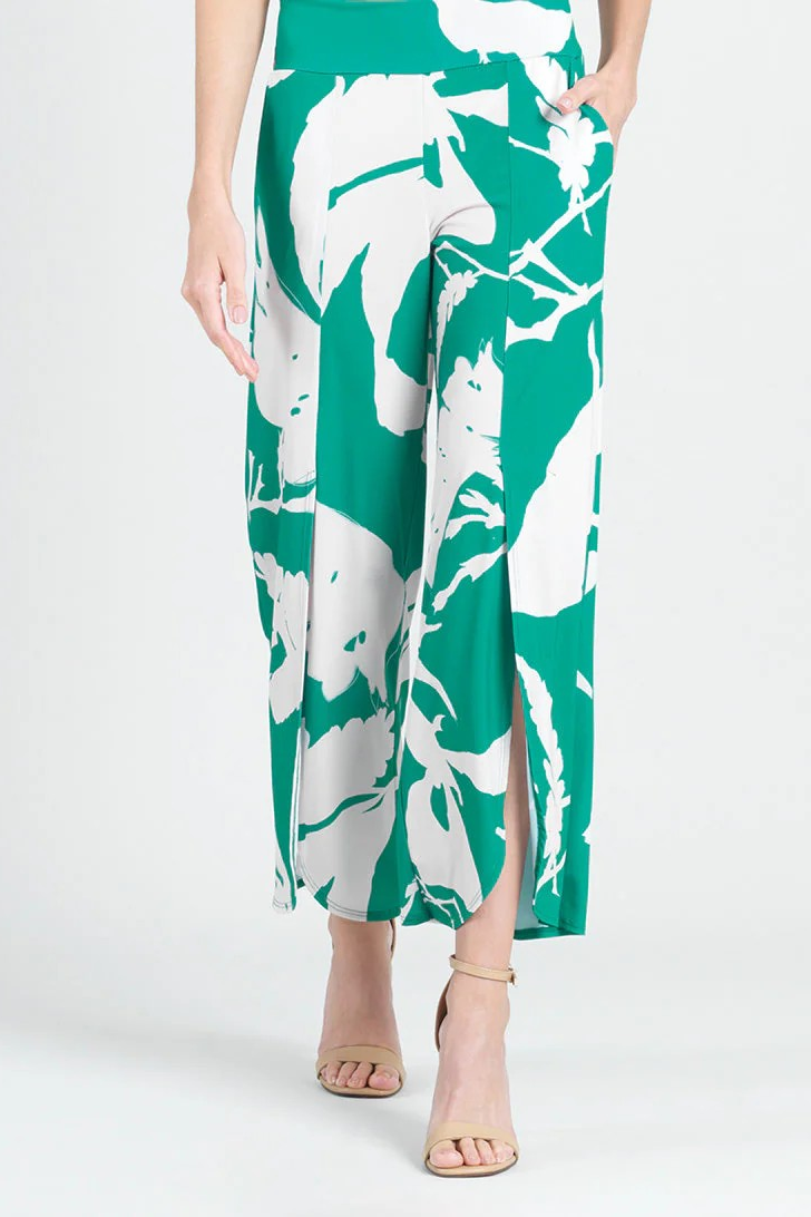Floral Print Front Slit Ankle Petal Pant