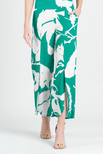 Floral Print Front Slit Ankle Petal Pant