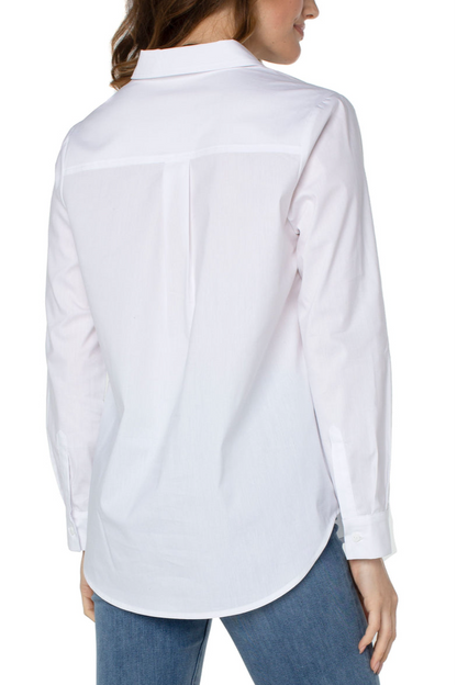 Hidden Placket Shirt With Pintucks