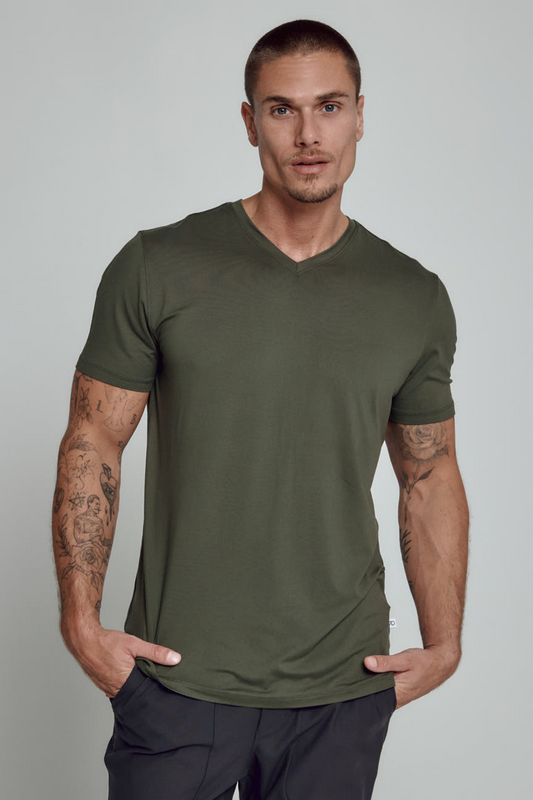 Core V-Neck- Olive