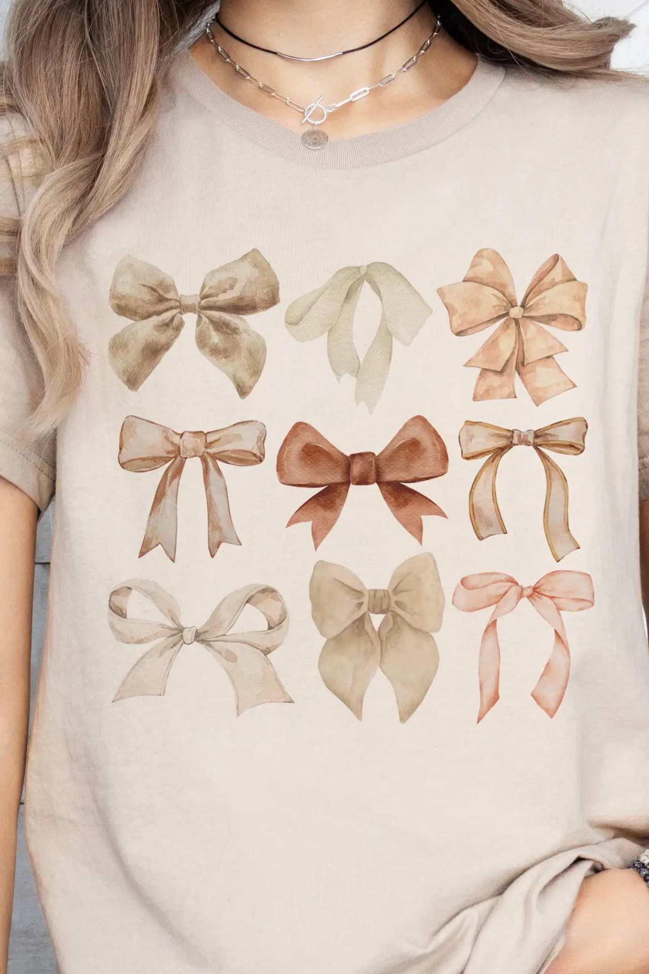 Coquette Tshirt Neutral Bow Sublimation Tee