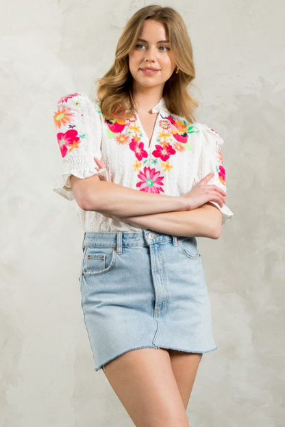 Embroidered SS Top