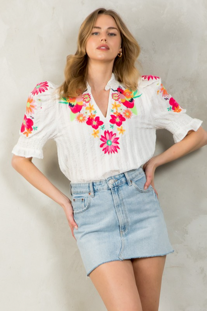Embroidered SS Top