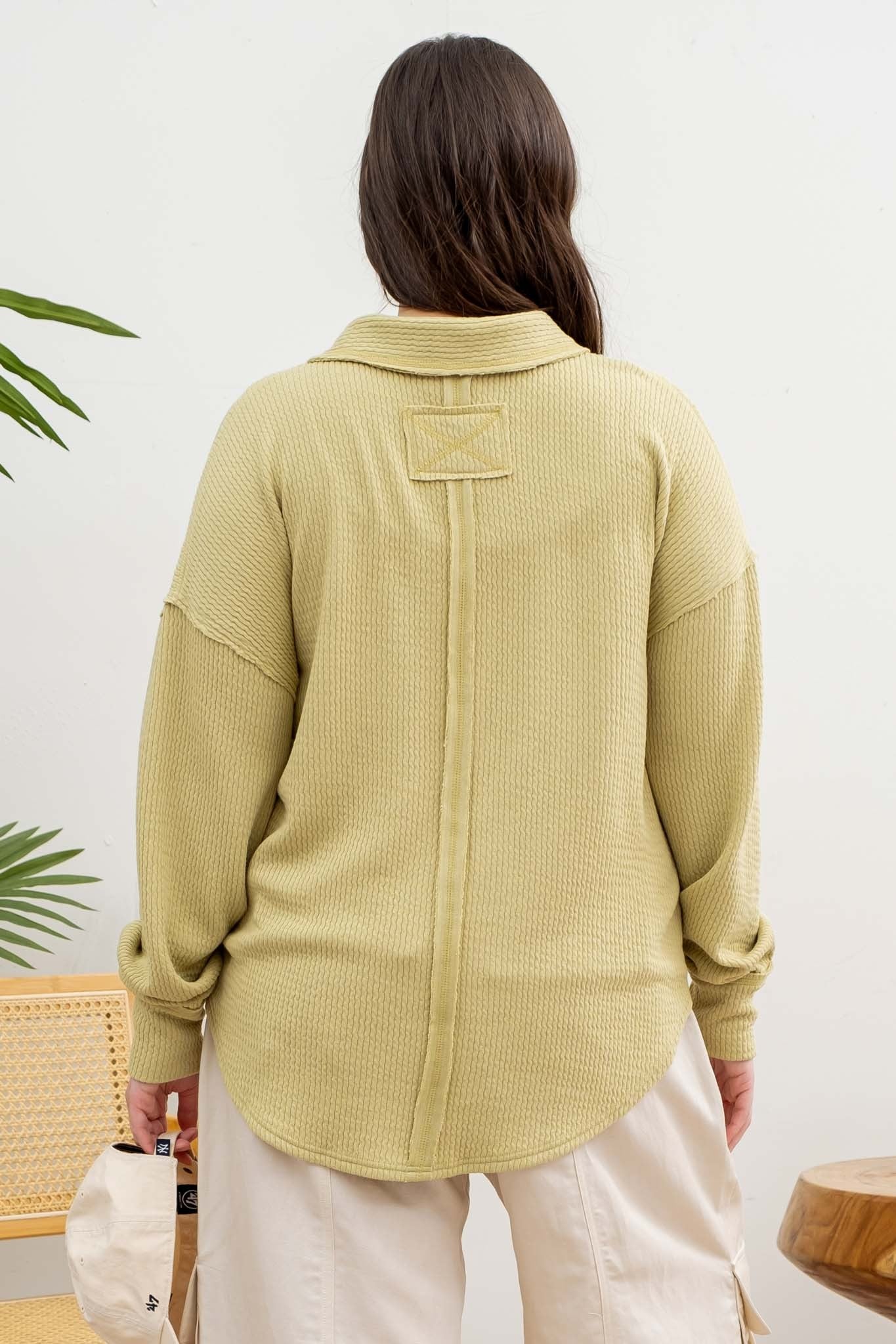 Split Neck L/S Sweater