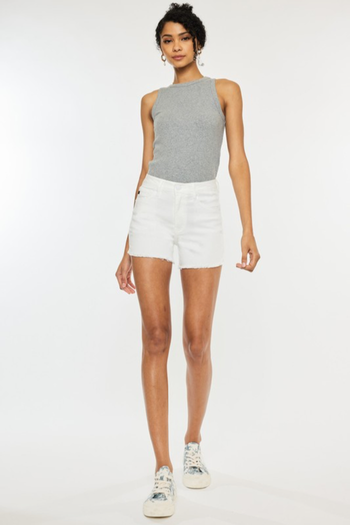 High Rise White Shorts
