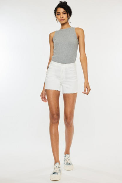 High Rise White Shorts