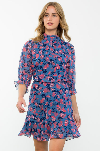 Flower Print Flutter Dress