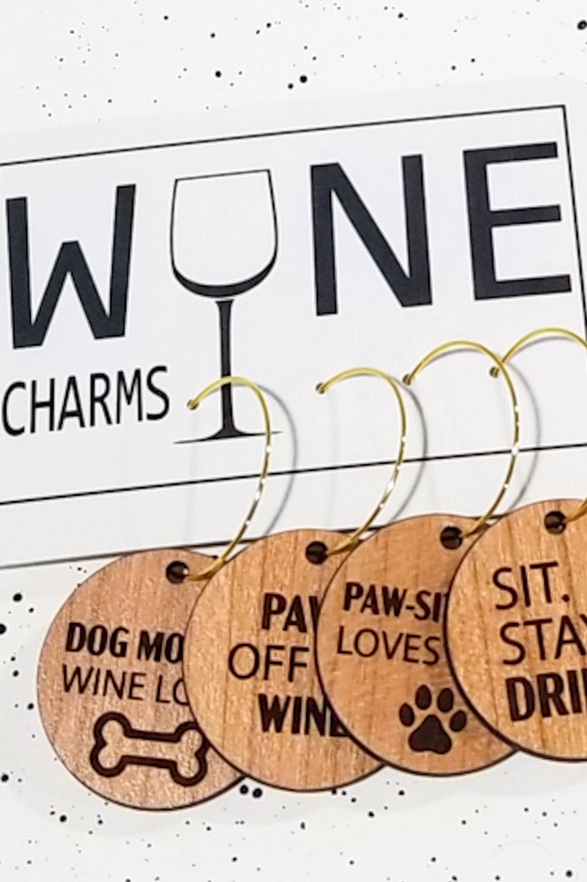 Dog Wine Charms: Cherry