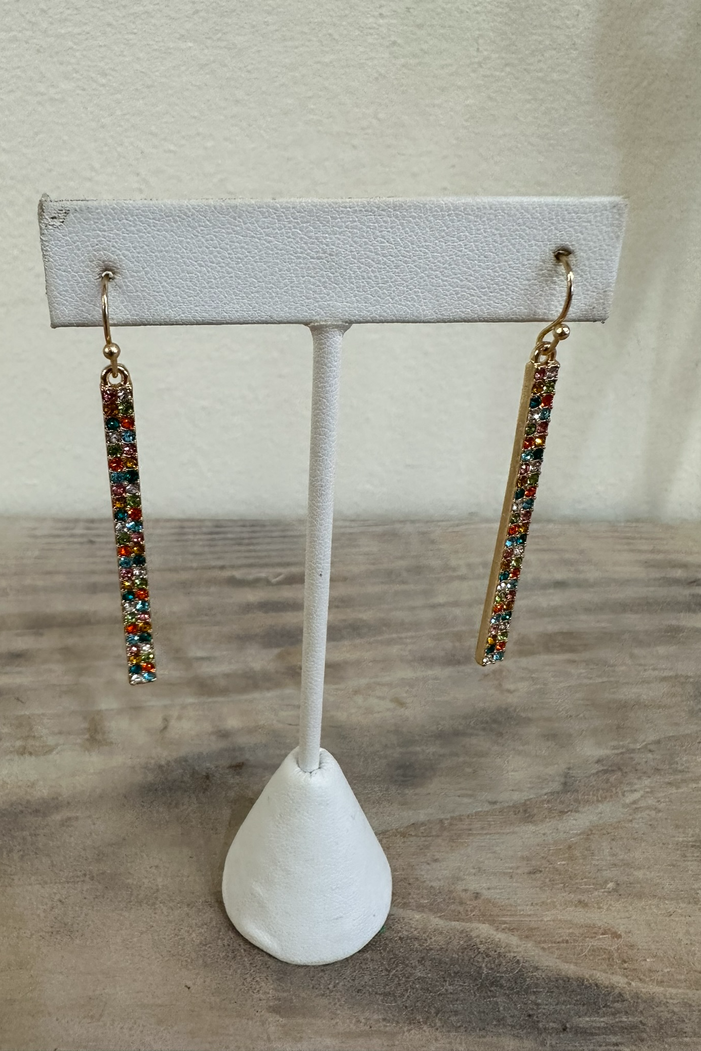 Rhinestone Bar Earrings