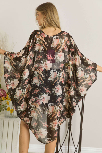 FLORAL KIMONO CARDIGAN