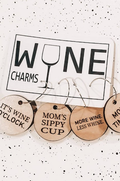 Mom Wine Charms: Maple