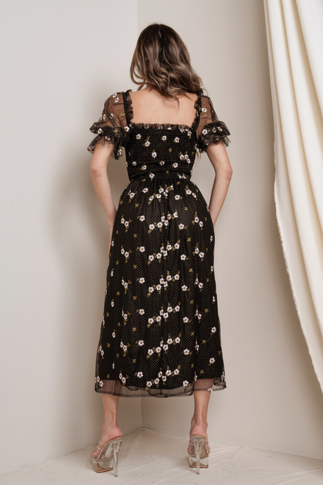 Embroidery Fabric Short Sleeve Dress