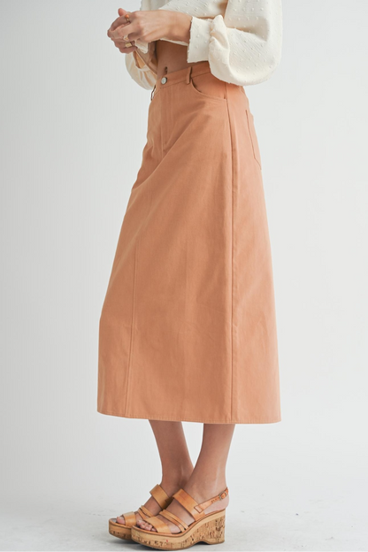 TWILL MIDI SKIRT