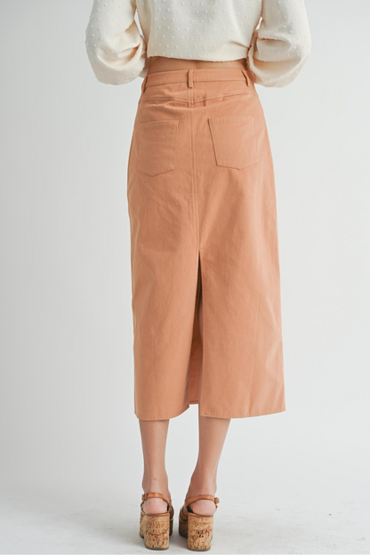 TWILL MIDI SKIRT