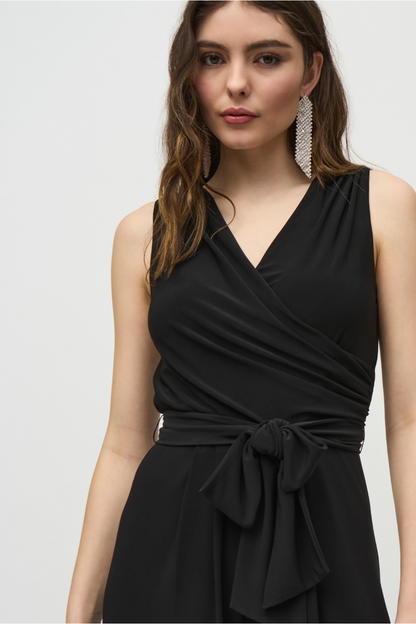 Silky Knit Sleeveless Wide-Leg Jumpsuit