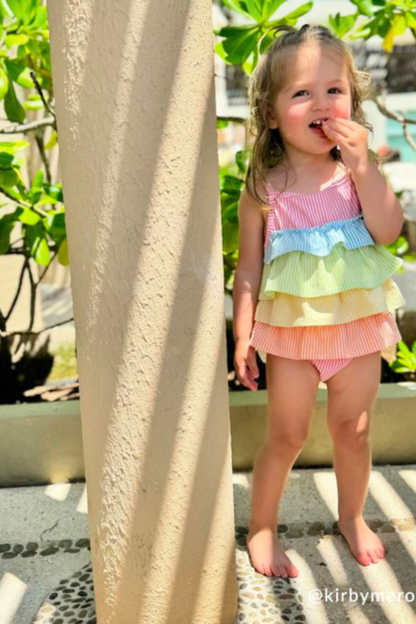 Seersucker Ruffle Suit