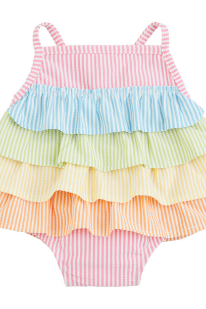 Seersucker Ruffle Suit