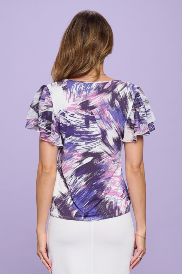 Mixed Media Ruffle Top