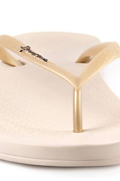 IPanema Ana Beige/Gold Flip Flops