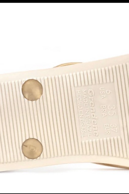 IPanema Ana Beige/Gold Flip Flops
